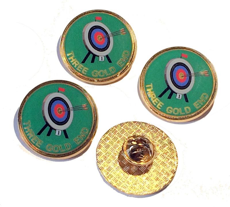 Premium Badge 25mm round gold clutch and printed dome